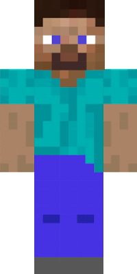 This is the design of the video game Minecraft Steve, who recently came out as part of the downloadable content for the game Super Smash Bros. Ultimate