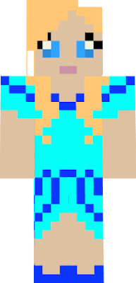 This is simply Supergirlygamer with blonde hair and a blue dress and shoes.
