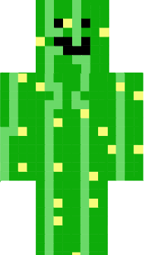 A cactus skin for Minecraft, green and yellow