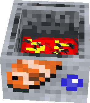 Pixel minecart with fish on it. Made by Koduma