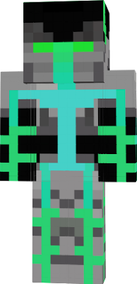 A cool knight with a blend of blue and green colored exoskeleton.