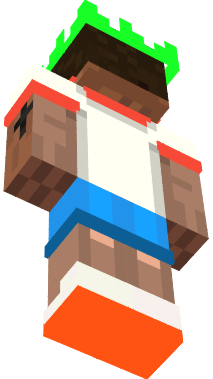 These cool clothes are as realistic as you can get for Minecraft! 3D looking shoes , bottom of the shorts, top of the torso, tatoo and a GREEN PARTY HAT!