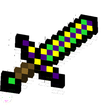 an imitation of an enchanted diamond sword in Minecraft: Story Mode