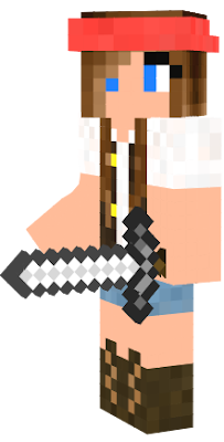 Warrior Pirate was a Enemy in Kirberation Online Pirate Skyway: Minecraft Story Mode Edition, She holds her Iron Cutlass for battle.