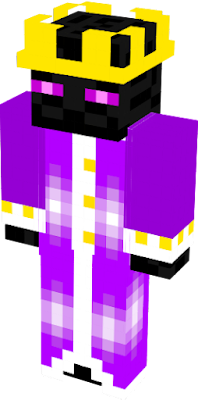 an enderman that has a second layer king's robe and crown