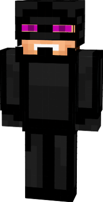 Jesse in an enderman suit from minecraft story mode