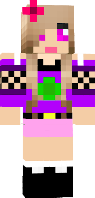 brownet wearing a purple top with pink tennis shorts and a bow