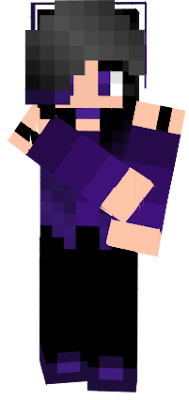 this is my fav skin of minecraft its me in real life , shy and gothgirl and ny fav color black and purple - by kiti_dibel