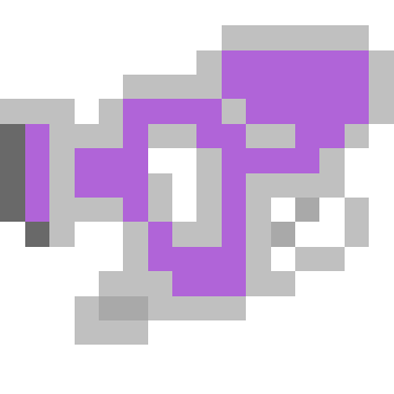 This paint gun is filled with purple paint. It can paint most items when in a crafting table.