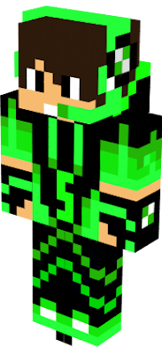 My Customized Green and Black Color Skin of Minecraft