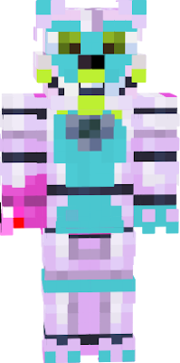 i made funtime fluffy with this version of funtime foxy skin. its my own fanmade fnaf character she holds bonnet as a handpuppet dont ask me why i chose that _lots of love_