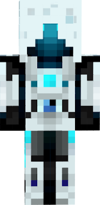 Characterisitc Enderman with blue, black and whte skin and short legs and arms.