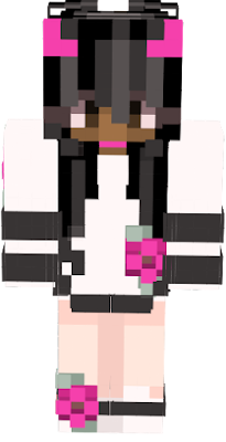Pink flowers & white jacket with black stripes (Adidas? lol)