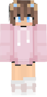 girl with pink sweater