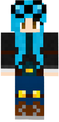 Female DanTDM but with brown eyes and blue hair