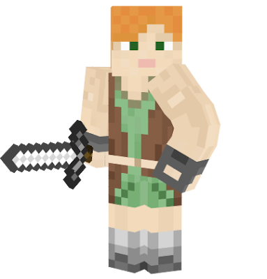 Alex is a Supporting Character in Kirberation Online Pirate Skyway: Minecraft Story Mode Edition, she holds her Iron Sword for a Battle. She use her Ultra Attack named 
