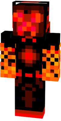 Neon Red Creeper with Flaming Hands.