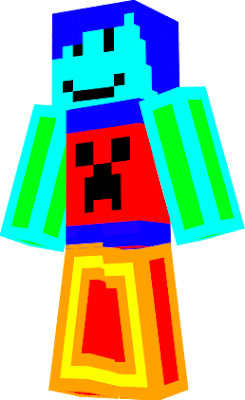 SKIN WITH A LOT OF COLORS AND A CREEPER HEAD