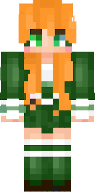 LDShadowlady new skin in a green variant with ginger hair and green eyes.