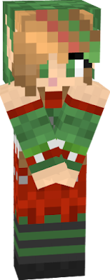 Edit from http://www.planetminecraft.com/skin/christmas-creeper-hoodie-elf-girl/ Sorry if you had to see it being changed, it looks much cuter without the creeper faces on it.