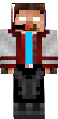 herobrine withe and red jacket