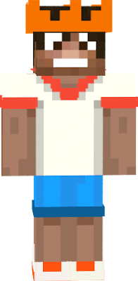 These cool clothes are as realistic as you can get for Minecraft! 3D looking shoes , bottom of the shorts, top of the torso, tatoo and a ORANGE PARTY HAT!