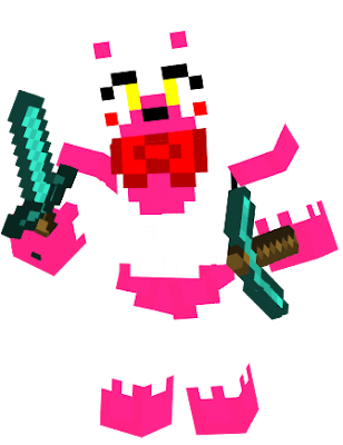 Mangle is also to a big fun of Minecraft so she made herself a new skin just for her.