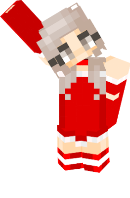 This is a picture of my minecraft aphina skin ina christmas outfit ina pose thats saying HI!