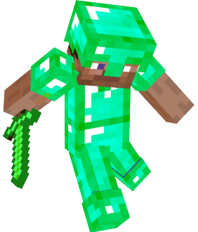 Herobrine in Emerald Armour Minecraft Skin