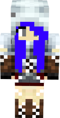 an assassin with blue hair