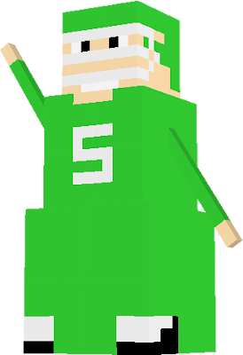 A green-uniformed American Football Player.