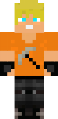 Boy with Pickax and Tornado orange shirt