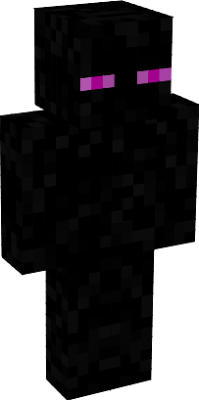 An Enderman skin with the Microsoft logo on the back