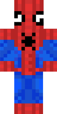 it's have eyes and two spider's one black one red and the color is blue and red