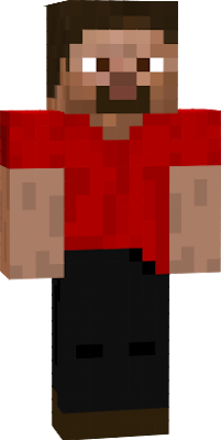 Steve With Red Shirt, Black Pants and Brown Shoes