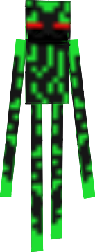 A furturic enderman, with green and black body