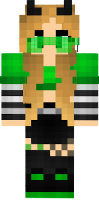 Cute Green Egirl with Horns FIXED
