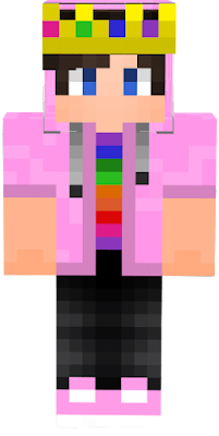 Conor asked me to custom make his minecraft skin for our minecraft community SMP server. #gay #pansexual #lgtbqa #lgbt #gaypride #queen #crown #pink #pinkshirt #blueeyes