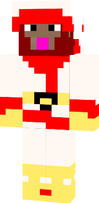 An inverted red Santa sheep Minecraft skin.