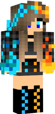 really cute fire and water herobrine girl, Nova Skin