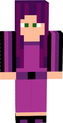 girl with purple hair and purple clothes.
