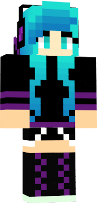 this is an original skin that I made with a purple hoodie blue hair and FB on the back of her hoodie