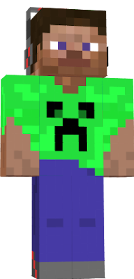 Steve with Creeper tee and S