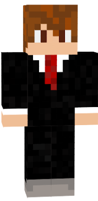 James black suit red tie