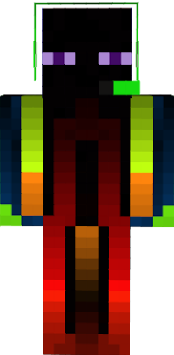a colored ender man with head set
