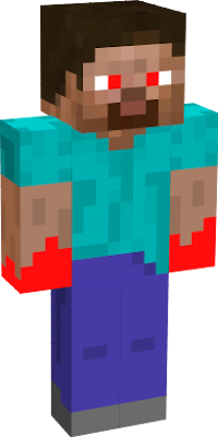 I made this skin by my memory. I playing on the server of my friend and i see player with nick Blood and he had this skin. After some time in the mine, I saw 3 Redstone torches and a chest. Inside the chest was a diamond. I took it and I heard a terrible sound of the mine. And I died. It didn't show up in the chat, but the screen said BLOOD killd the mrBRUH.