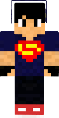 a boy wearing a superman t-shirt