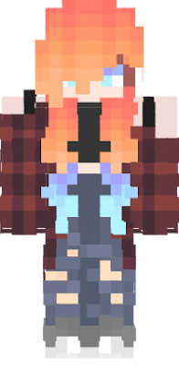 Orange and blue haired autumn girl