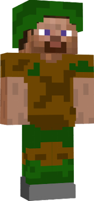 Green and brown camo- wear default, helmet, legs,shirt