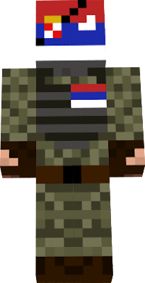 SERBIAN SOLDIER whit Serbia Flag